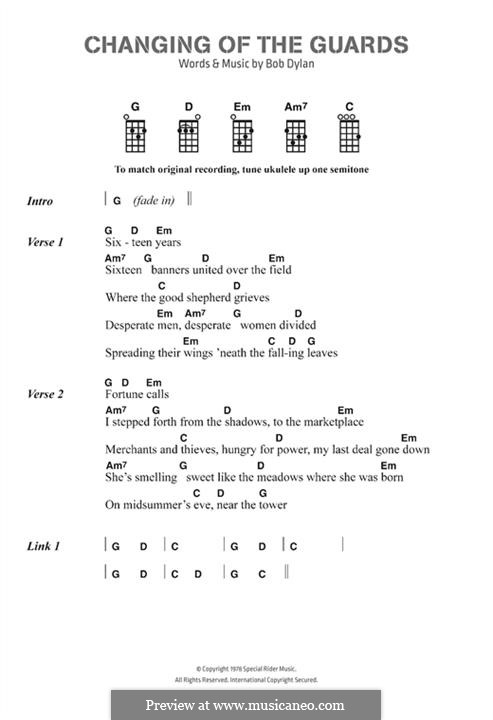 Changing of the Guards: Letras e Acordes by Bob Dylan