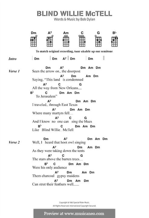 Blind Willie McTell: Letras e Acordes by Bob Dylan