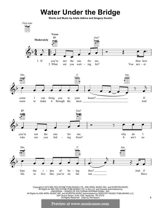 Water Under the Bridge: para ukulele by Adele, Greg Kurstin