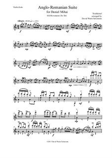 Anglo-Romanian Suite for solo violin: No.6 De Doi by folklore, David W Solomons