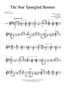 Instrumental version (one instrument): Para Guitarra by John Stafford Smith