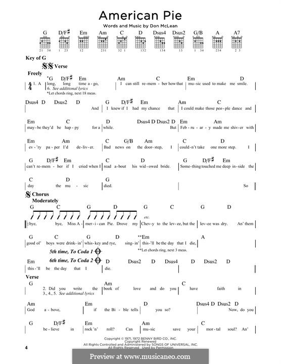 American Pie (Madonna): Para guitarra com guia by Don McLean