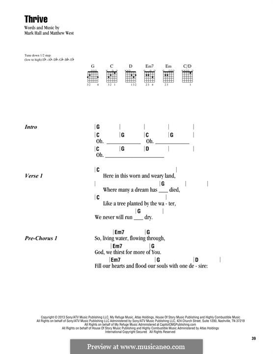 Thrive (Casting Crowns): Letras e Acordes by Mark Hall, Matthew West