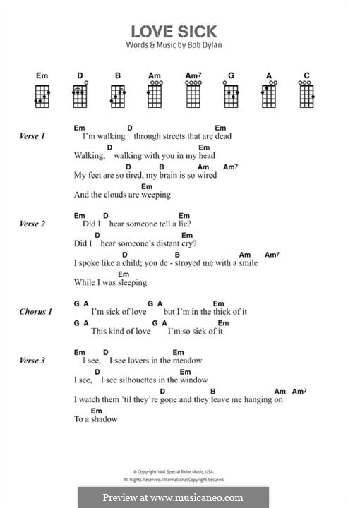 Love Sick: Letras e Acordes by Bob Dylan