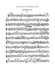 Concerto for Piano and Orchestra in F Sharp Minor, Op.20: parte clarinetas by Alexander Scriabin