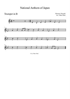 Kimigayo (Japanese National Anthem): For trumpet in B by Hiromori Hayashi