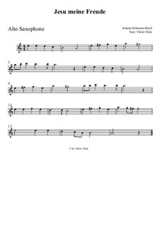 Jesu, meine Freude, BWV 227: Für Altsaxophon by Johann Sebastian Bach