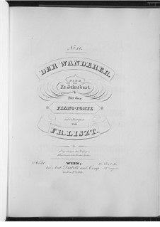 The Wanderer, D.493 Op.4 No.1: arranjo para piano by Franz Schubert