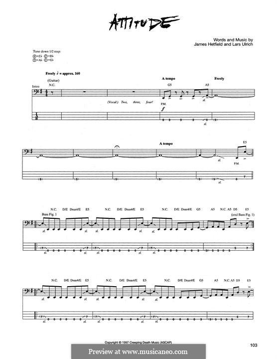 Attitude (Metallica): para baixo com guia by James Hetfield, Lars Ulrich