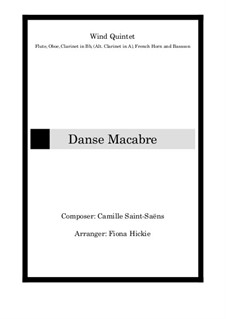 Danse macabre (The Dance of Death), Op.40: For wind quintet by Camille Saint-Saëns