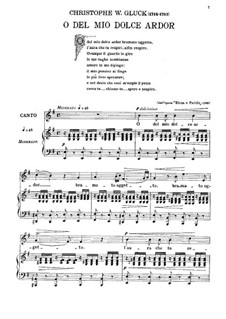 O del mio dolce ardor (O Thou Belov'd): Para vocais e piano by Christoph Willibald Gluck