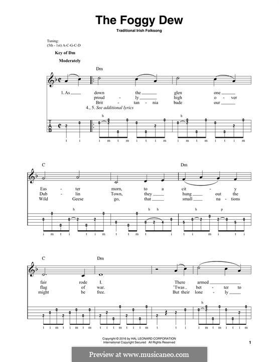 The Foggy Dew: Para vocais e piano (ou Guitarra) by folklore