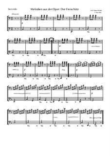 Fragments: Melodie, für Klavier, vierhändig by Carl Maria von Weber