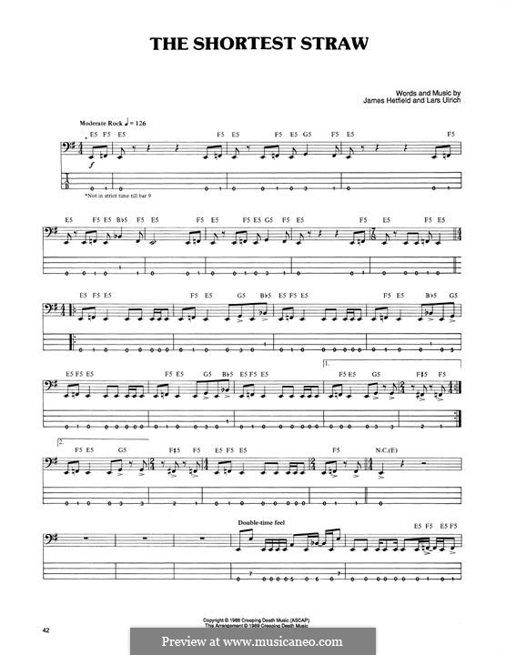 The Shortest Straw (Metallica): para baixo com guia by James Hetfield, Lars Ulrich