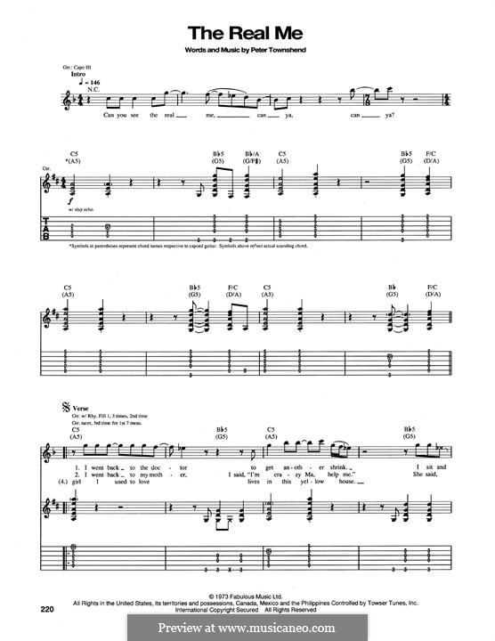 The Real Me (The Who): Para guitarra com guia by Peter Townshend
