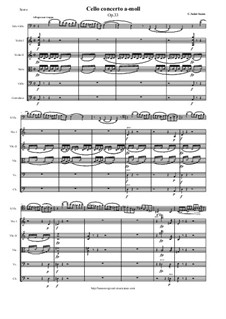 Concerto for Cello and Orchestra No.1 in A Minor, Op.33: Version for cello and string orchestra - score and orch. parts by Camille Saint-Saëns