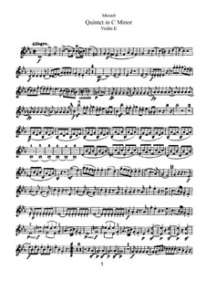String Quintet No.2 in C Minor, K.406/516b: violino parte II by Wolfgang Amadeus Mozart
