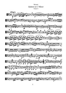 String Quintet No.2 in C Minor, K.406/516b: viola parte II by Wolfgang Amadeus Mozart