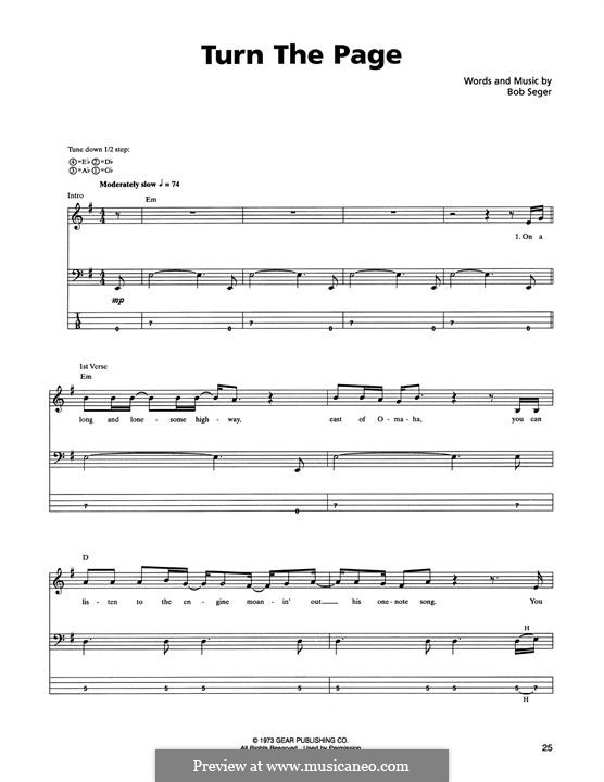 Turn the Page: para baixo com guia by Bob Seger