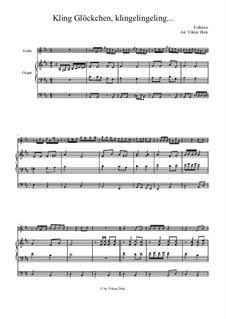 Ring, little Bell (Kling Glöckchen klingelingeling): Für Geige und Orgel by folklore