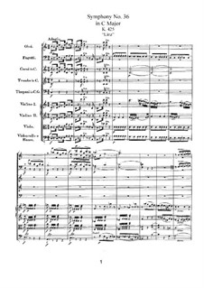 Symphony No.36 in C Major, K.425: Partitura completa by Wolfgang Amadeus Mozart