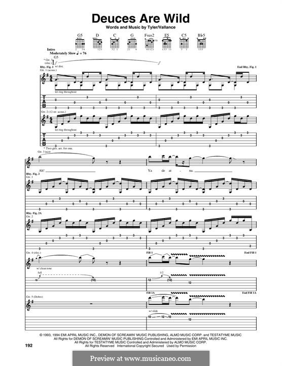 Deuces Are Wild (Aerosmith): Para guitarra com guia by Jim Vallance, Steven Tyler