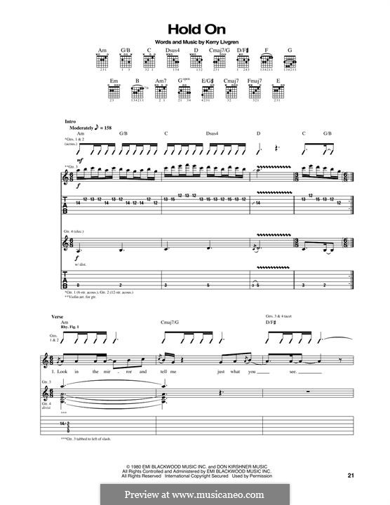 Hold On (Kansas): Para guitarra com guia by Kerry Livgren