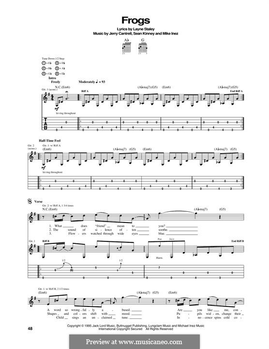 Frogs (Alice in Chains): Para guitarra com guia by Jerry Cantrell, Michael Inez, Sean Kinney