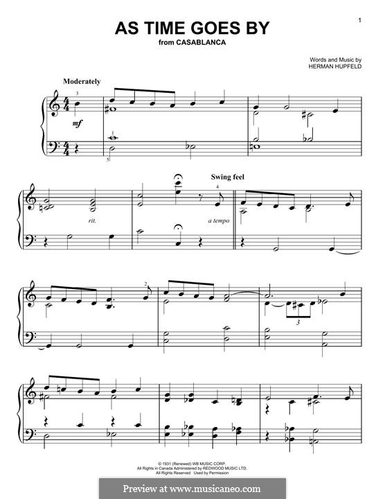 As Time Goes By: Para Piano by Herman Hupfeld