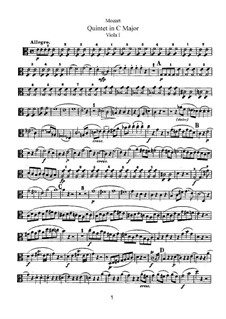 String Quintet No.3 in C Major, K.515: viola parte I by Wolfgang Amadeus Mozart