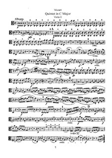 String Quintet No.3 in C Major, K.515: viola parte II by Wolfgang Amadeus Mozart