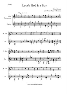 Love's God is a boy: For alto saxophone and guitar by Robert Jones