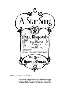 A Star Song, Op.54: Partitura piano-vocal by Horatio Parker