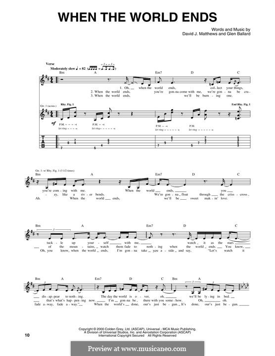 When the World Ends (Dave Matthews Band): Para guitarra com guia by David J. Matthews, Glen Ballard