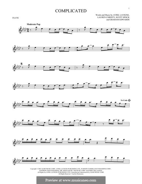 Complicated: para flauta by Avril Lavigne, Graham Edwards, Lauren Christy, Scott Spock