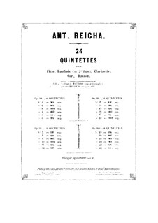 Woodwind Quintet in A Major, Op.91 No.5: parte Oboe by Anton Reicha