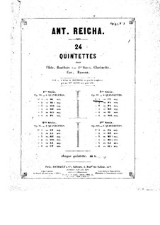 Woodwind Quintet in C Major, Op.99 No.1: parte flauta by Anton Reicha