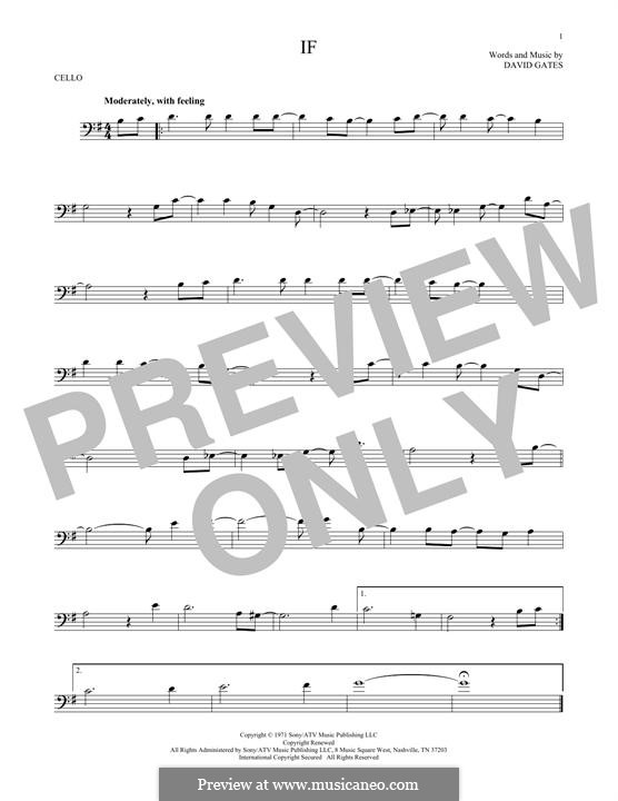 If (Bread): para violoncelo by David Gates