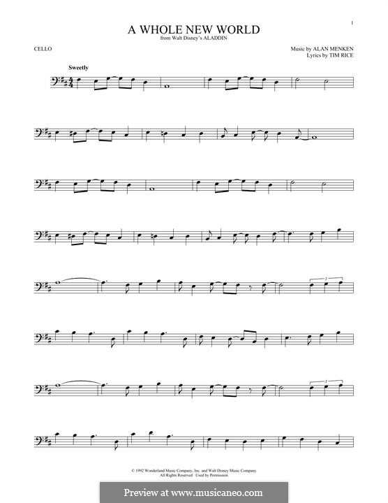 Instrument version: para violoncelo by Alan Menken