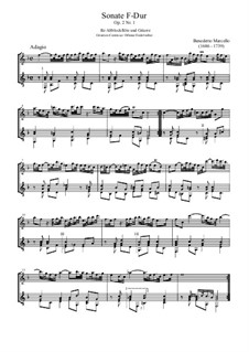 Twelve Sonatas for Flute and Basso Continuo, Op.2: Sonata No.1 in F Major, for alto recorder and guitar by Benedetto Marcello