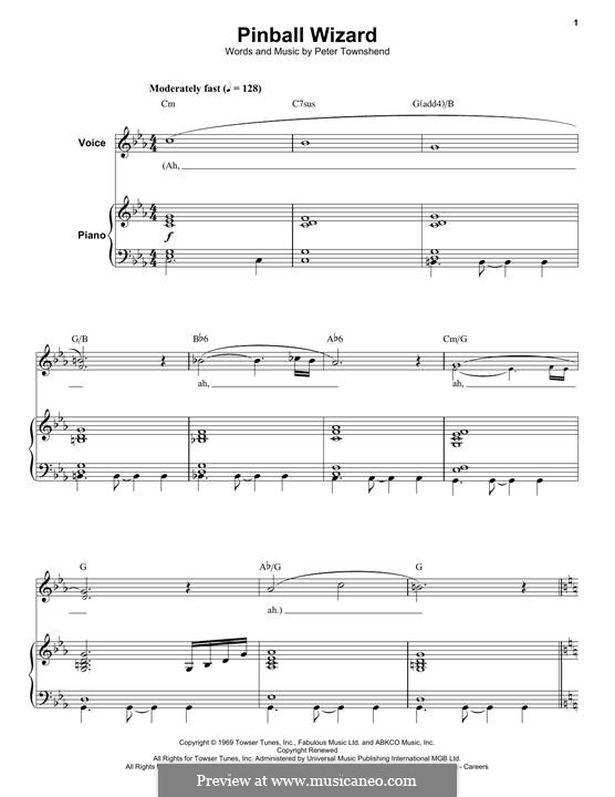 Pinball Wizard (The Who): Para vocais e piano by Peter Townshend