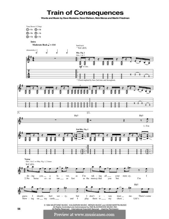 Train of Consequences (Megadeth): Para guitarra com guia by Dave Ellefson, Dave Mustaine, Martin Friedman, Nick Menza