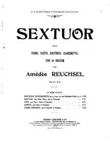 Sextet for Piano and Winds: partitura completa by Amédée Reuchsel