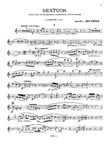 Sextet for Piano and Winds: parte clarinete by Amédée Reuchsel