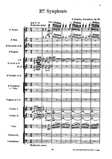Symphony No.3 in C Major, Op.32: Partitura completa by Nikolai Rimsky-Korsakov