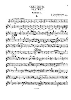 Sextet in A Major: violino parte II by Nikolai Rimsky-Korsakov