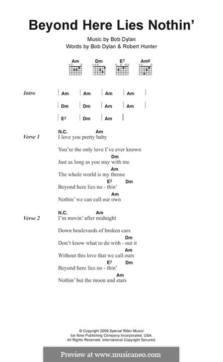 Beyond Here Lies Nothin': Letras e Acordes by Bob Dylan