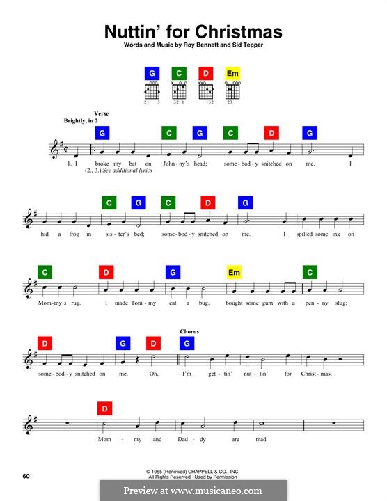 Nuttin' for Christmas: Letras e Acordes by Sid Tepper