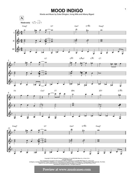 Mood Indigo: For any instrument by Irving Mills, Albany Bigard, Duke Ellington