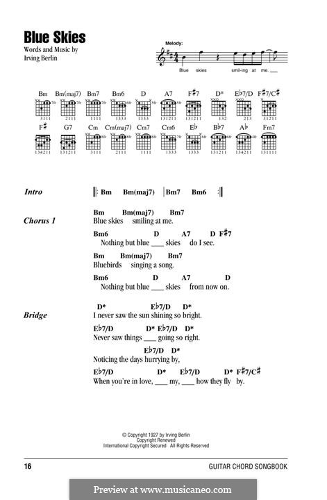Blue Skies: Letras e Acordes by Irving Berlin